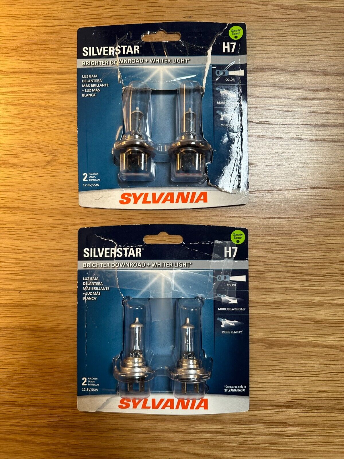 Sylvania Silverstar H7 Pair Set High Performance Headlight 4 Bulbs, 2 sets of 2