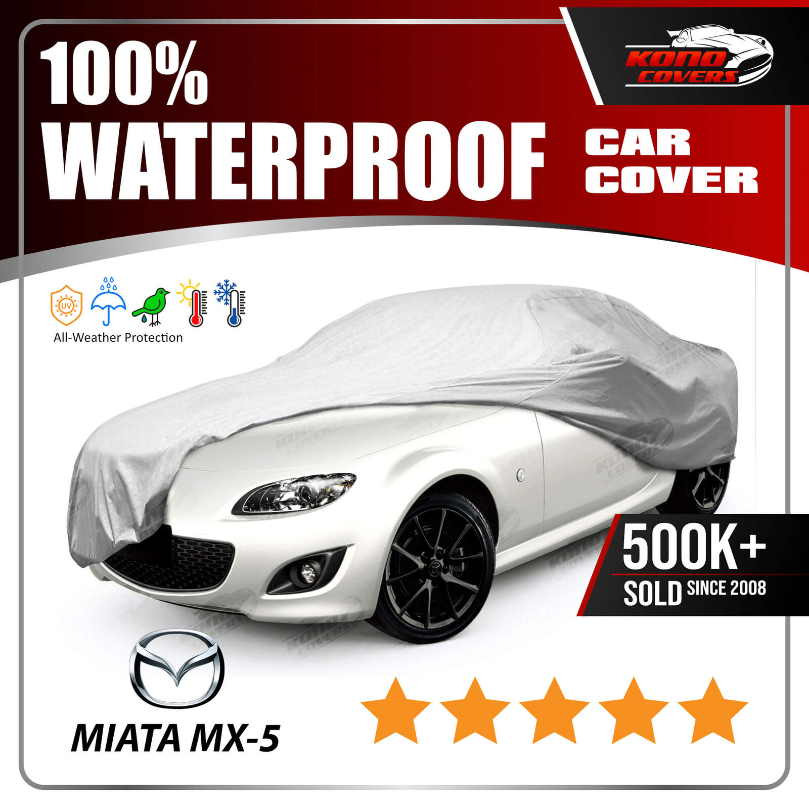 Mazda Mx-5 Miata 6 Layer Waterproof Car Cover 2006 2007 2008 2009 2010 2011 2012