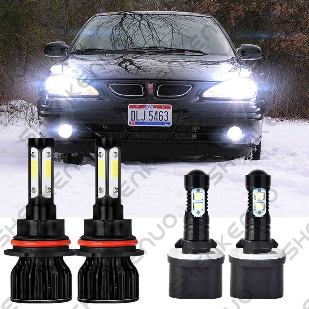 For Pontiac Grand Am 1999-2005 - 4X Front LED Headlight + Fog Light Bulbs Kit