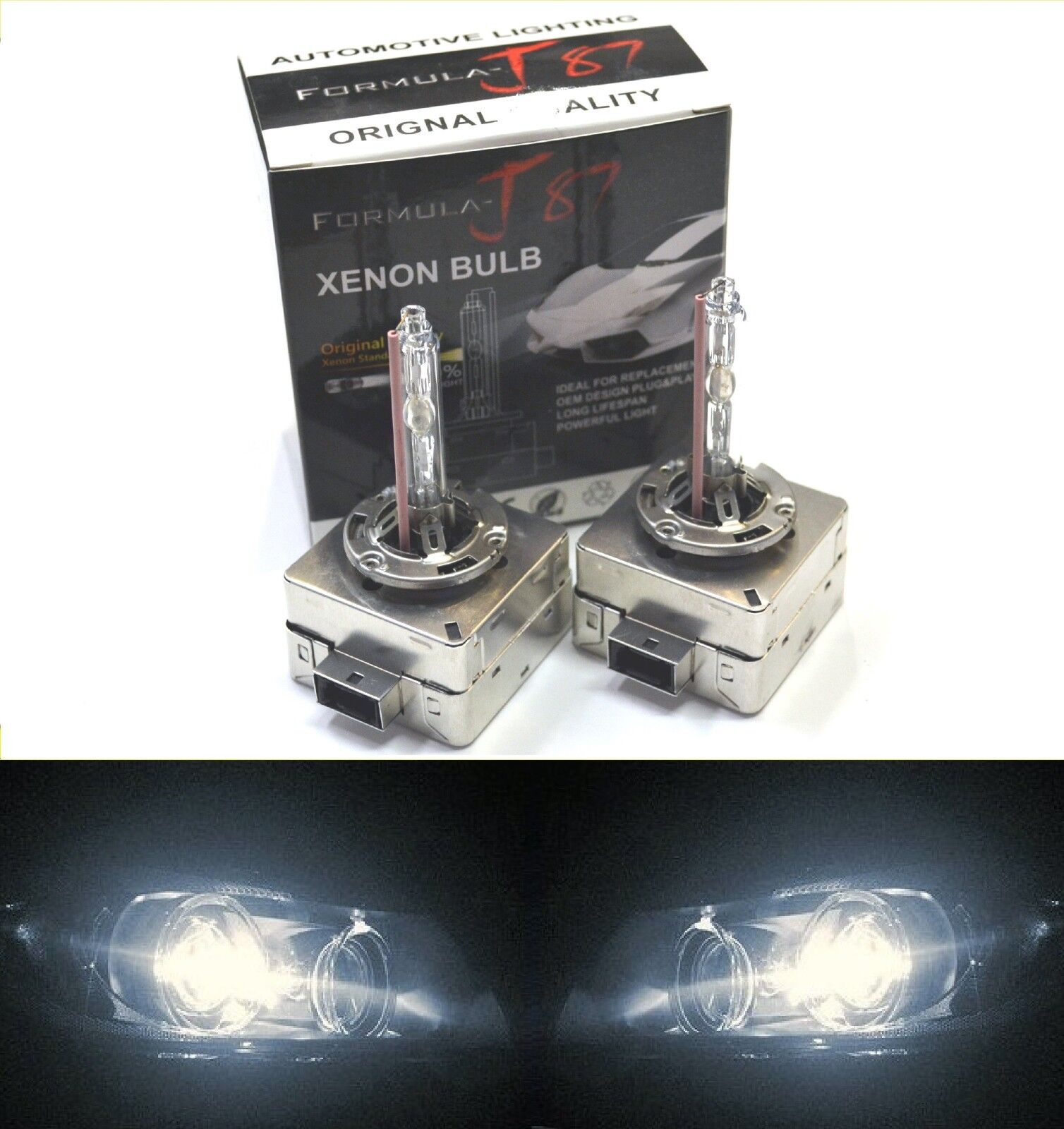 Xenon HID D3S Two Bulbs Headlight 5000K White Bi-Xenon Replacement Stock Lamp OE
