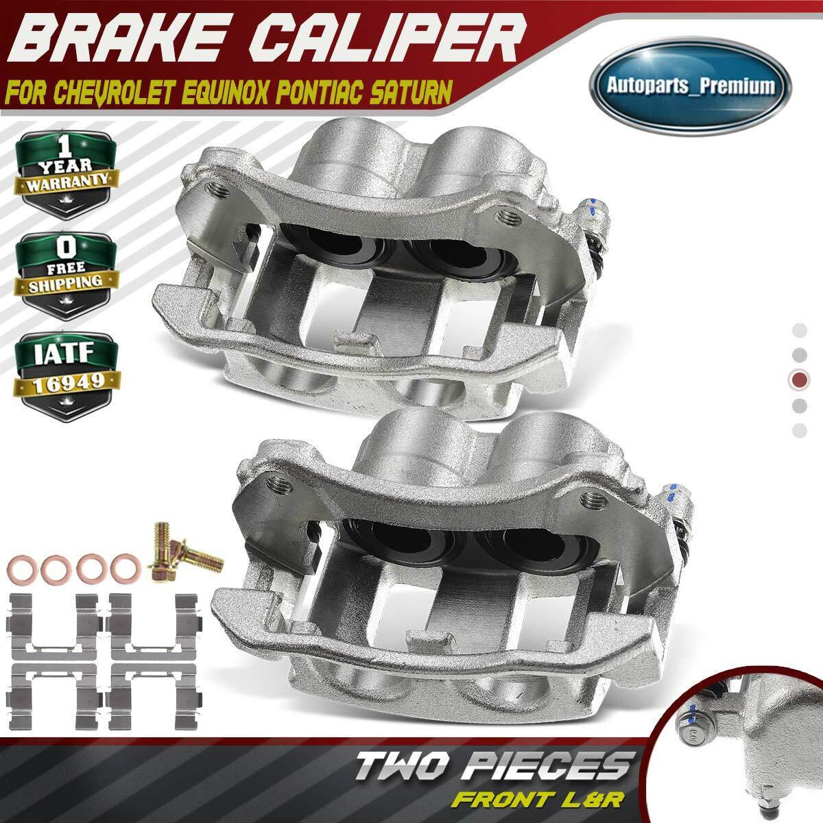Front Pair Disc Brake Calipers for Chevy Equinox 2005 2006 Saturn Vue 2004-2007