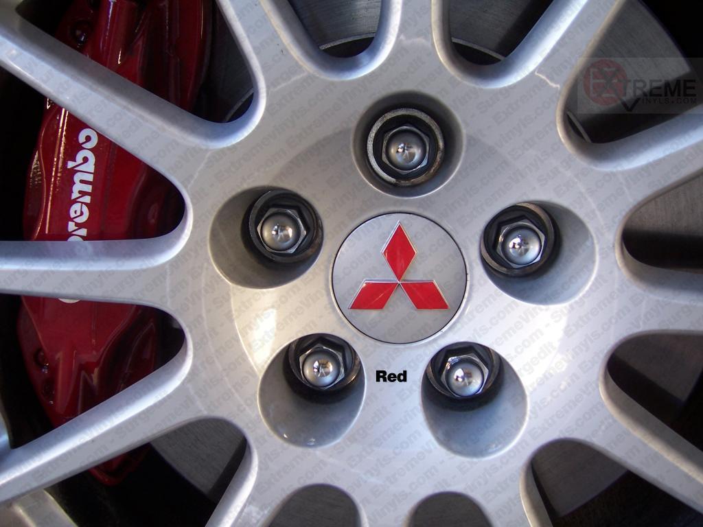 08-17 Mitsubishi Lancer precut Wheel Center Cap Emblem Decal Overlays - set of 5