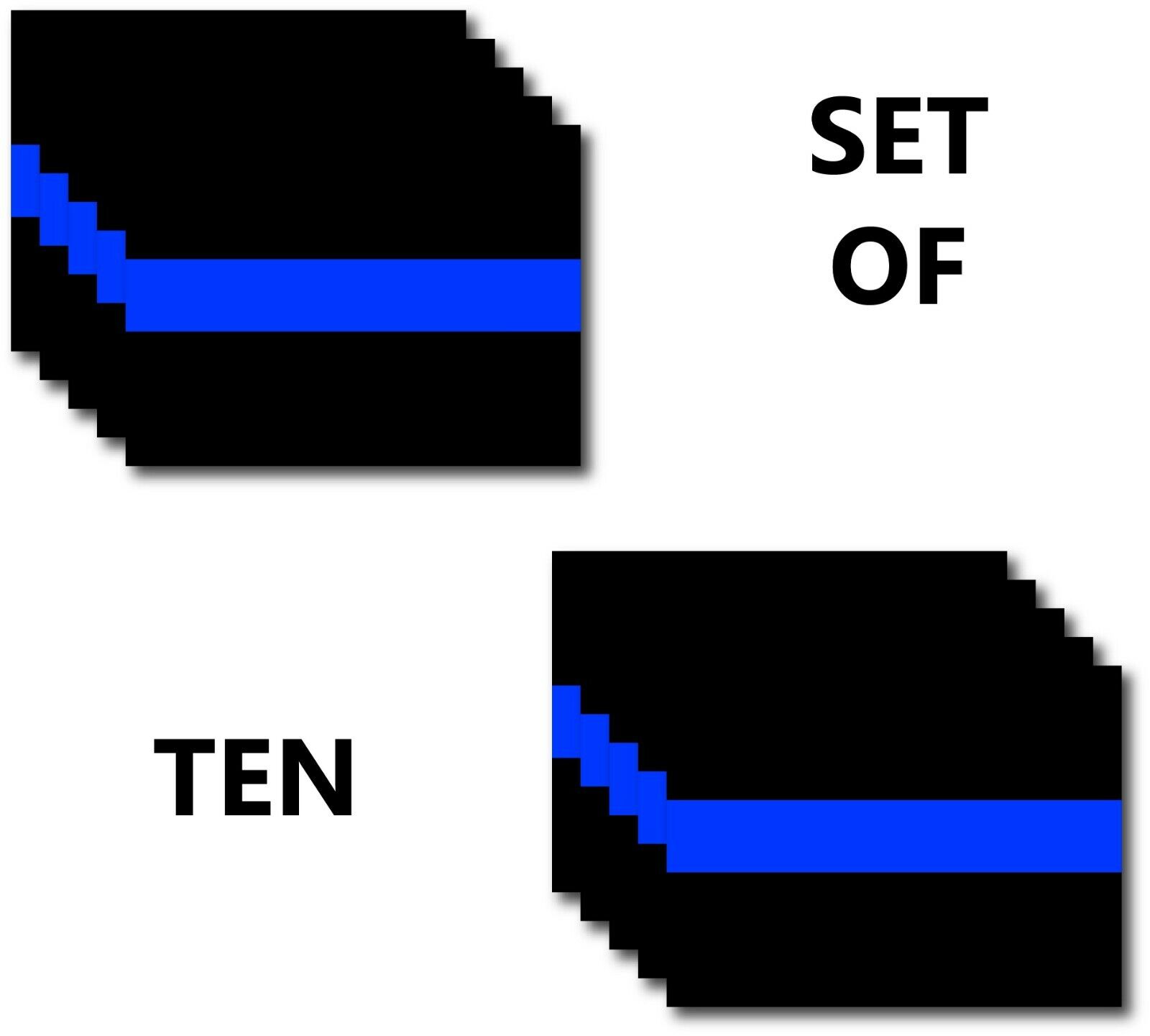 THIN BLUE LINE USA POLICE OFFICER 3M VINYL DECAL STICKER PACK OF 10 CAR TRUCK 