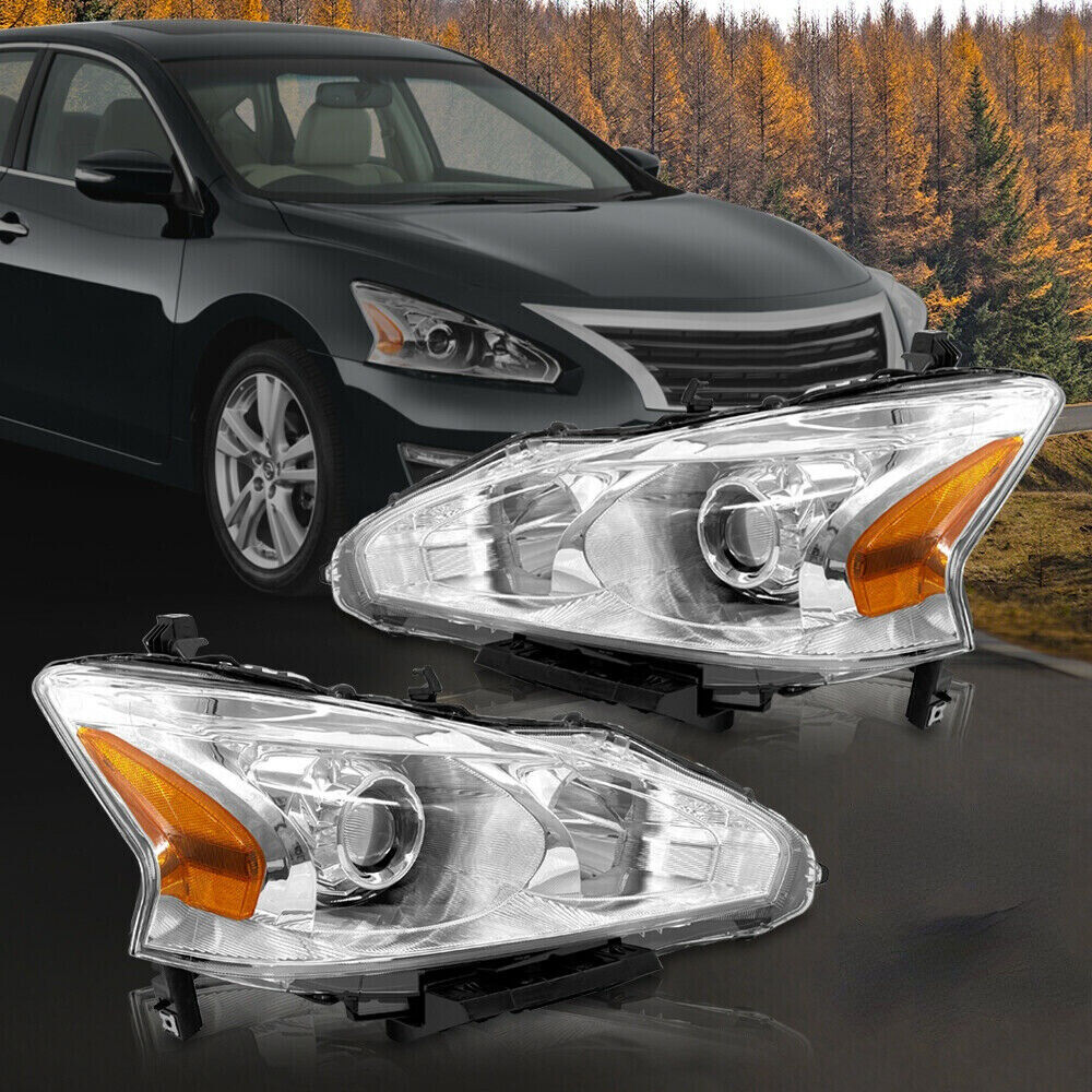 For 2013-2015 Nissan Altima 4Dr Sedan Headlights Chrome Projector 13 14 15 Pair