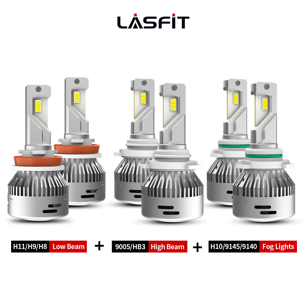 6x LASFIT Combo LED Bulbs for Ford F-150 2015-2021 Headlights Fog Lights 18000LM
