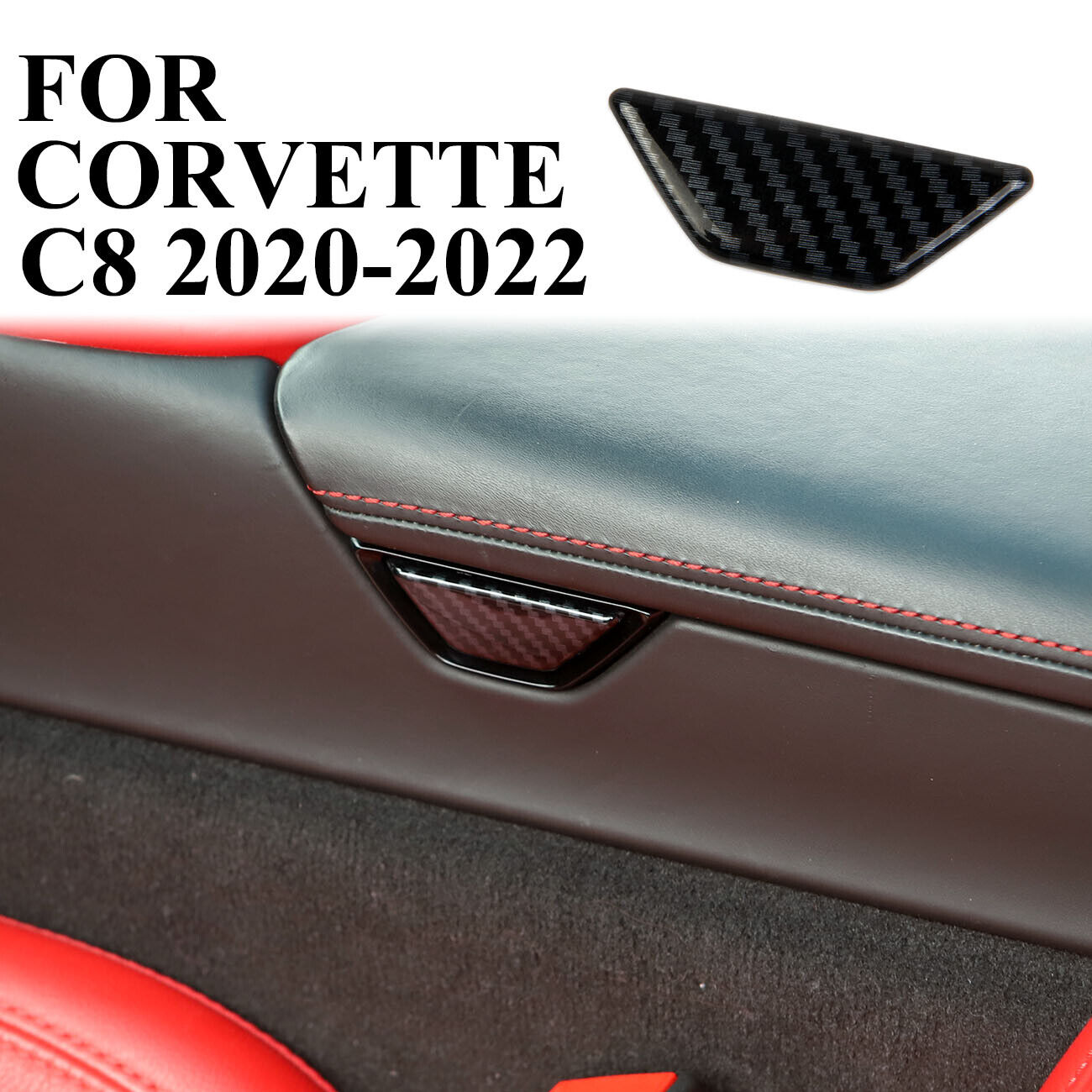 Carbon Fiber central armrest box Switch Cover Trim For Chevrolet Corvette C8