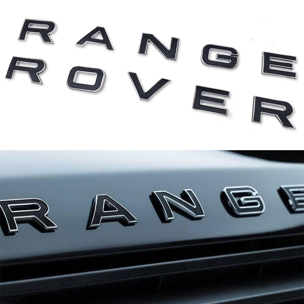 Range Rover PLAID BLACK LETTERS HOOD TRUNK TAILGATE EMBLEM BADGE NAMEPLATE NEW