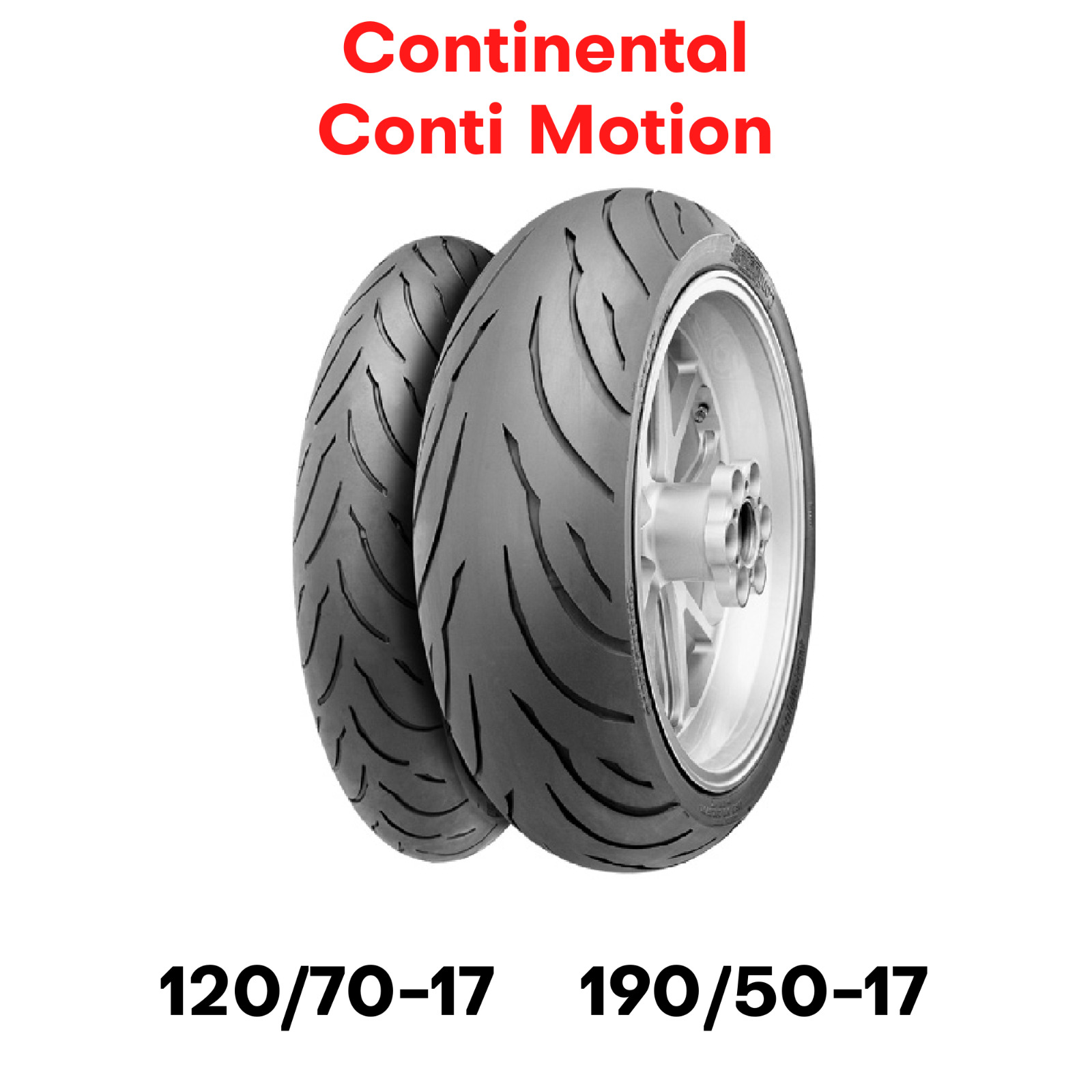 New Conti Motion Motorcycle Tire Set Front Rear 120 + 190 Radial 17\