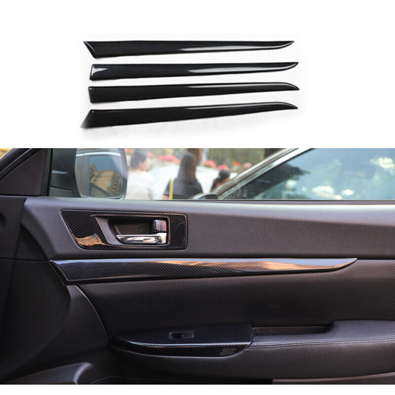  4x ABS Carbon fiber door strip panel trim For Subaru outback Legacy 2010-2014