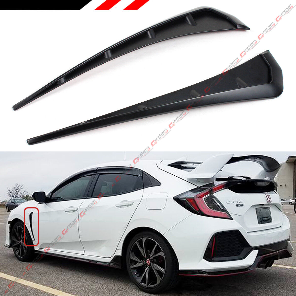 FOR 2016-2018 HONDA CIVIC FK8 TYPE-R STYLE ADD-ON FRONT FENDER SIDE VENT COVER 