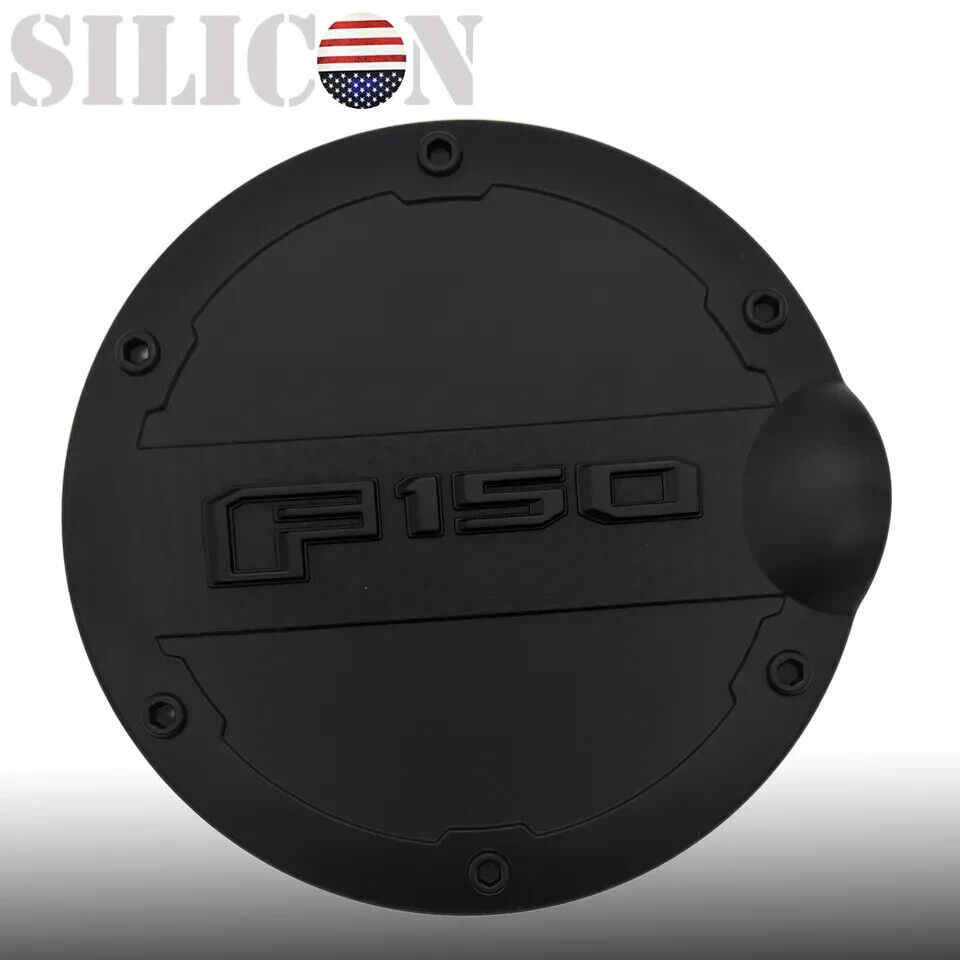Matte Black ABS Fuel Tank Cover Door Gas Filler Cap Fit For Ford F150 2015-2020