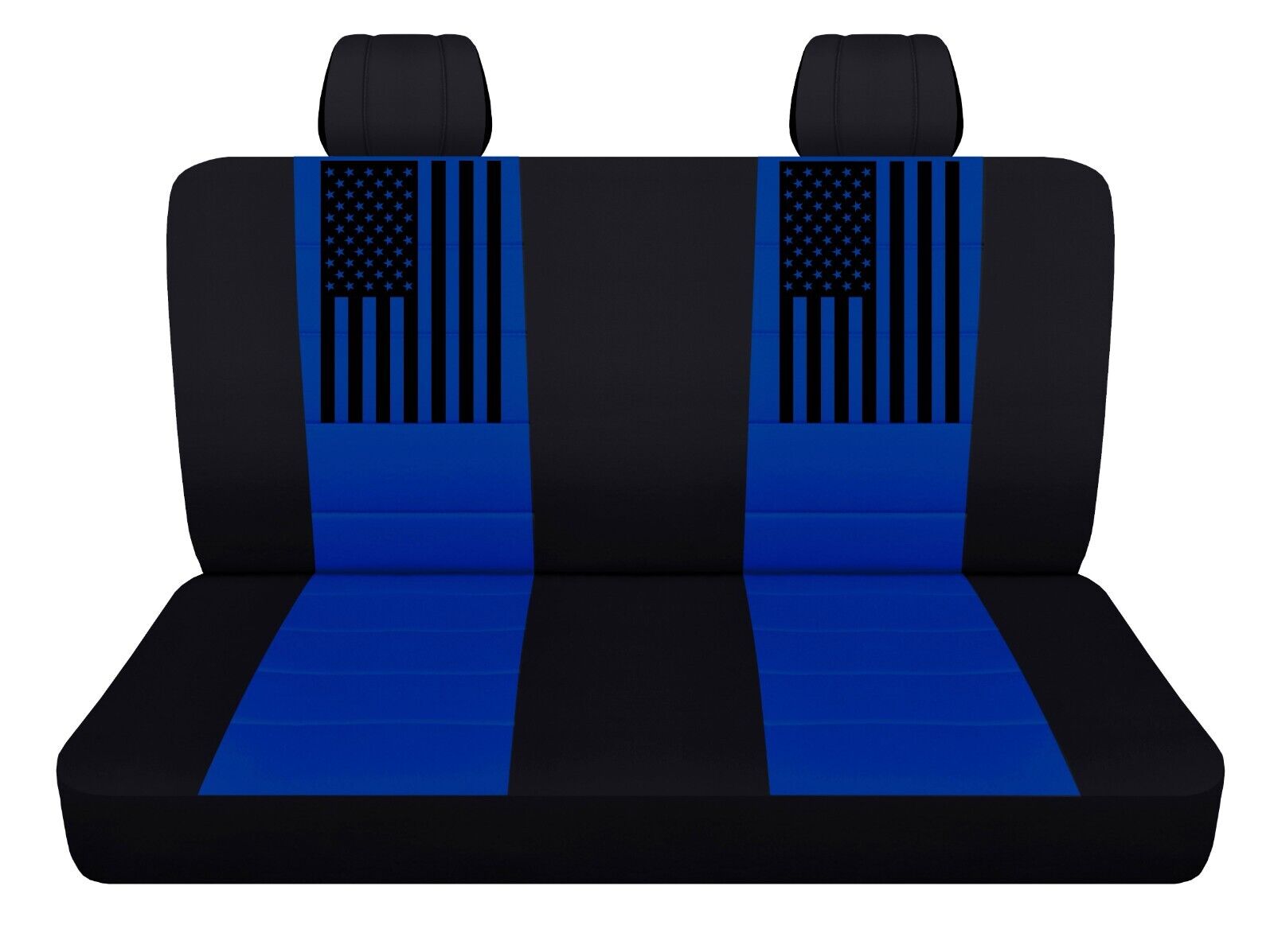 Fit Toyota T 100  Seat Covers 1992 to 1998 B Black and Blue American Flag Design