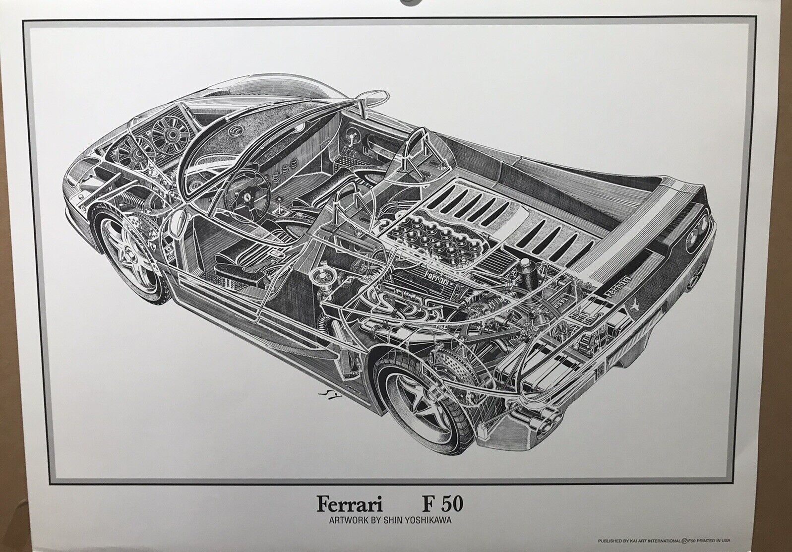 Ferrari F50 Cutaway - S.Yoshikawa Rare Stunning Car Poster Own It