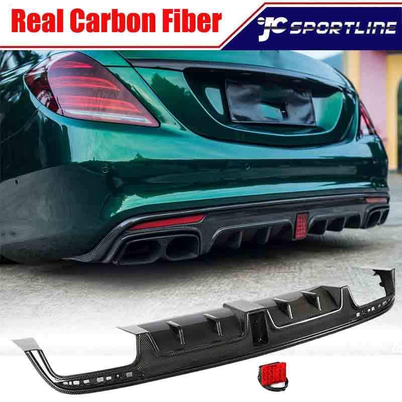 Carbon Rear Bumper Diffuser Fit For Benz S Class W222 Sport S63 S65 AMG 14-17