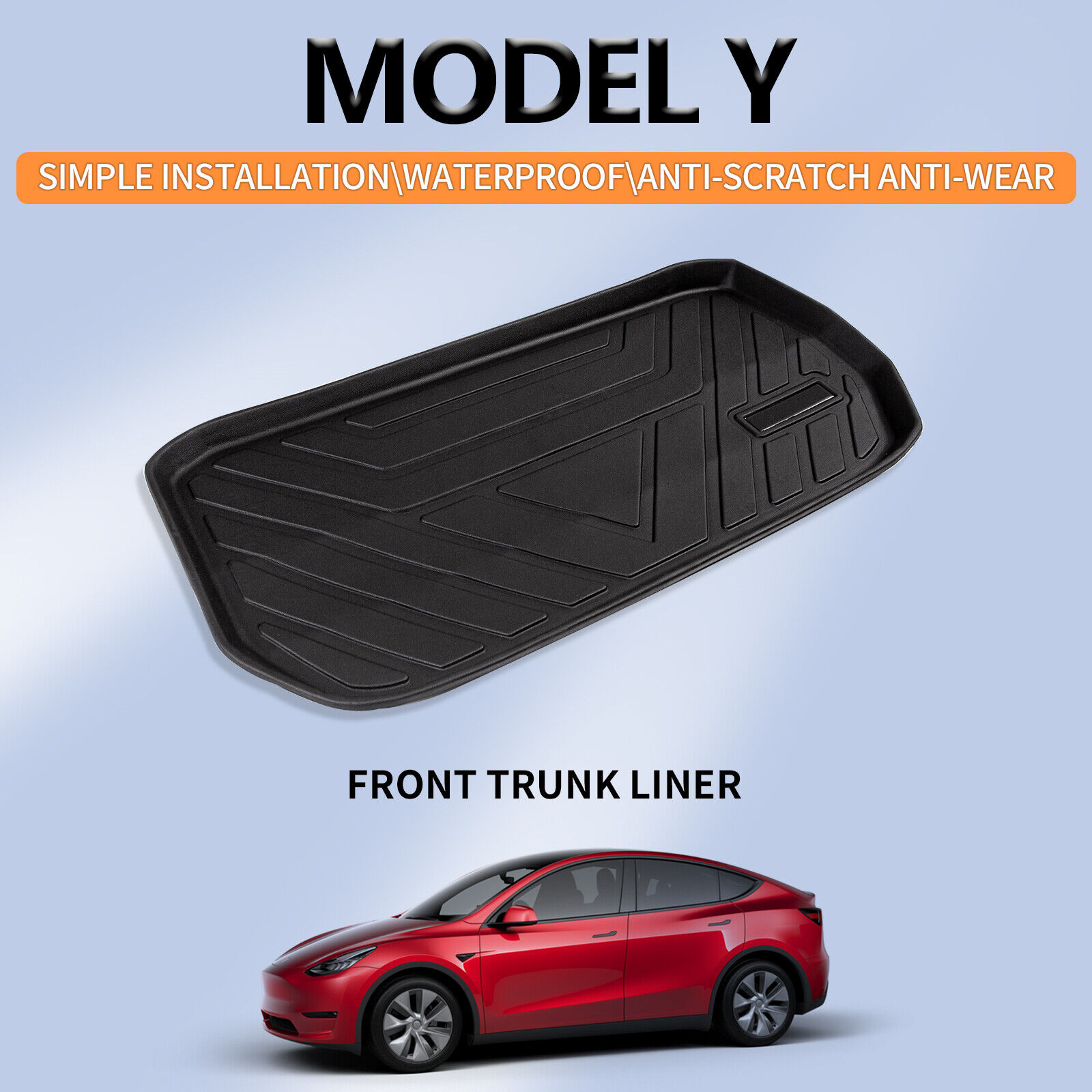 Fit 20-23 Tesla Model Y Rear Trunk Mats Floor Mats TPE Material Backrest Mats