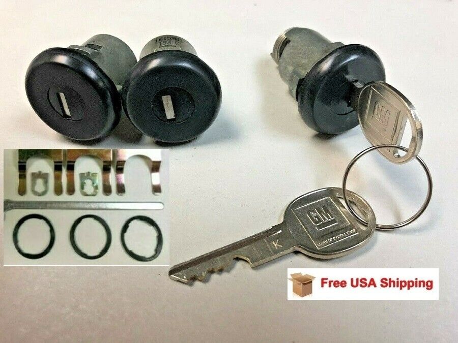 For 1969-78 Skylark Special Ignition Door  Trunk Lock set with GM Key  Black/Chr