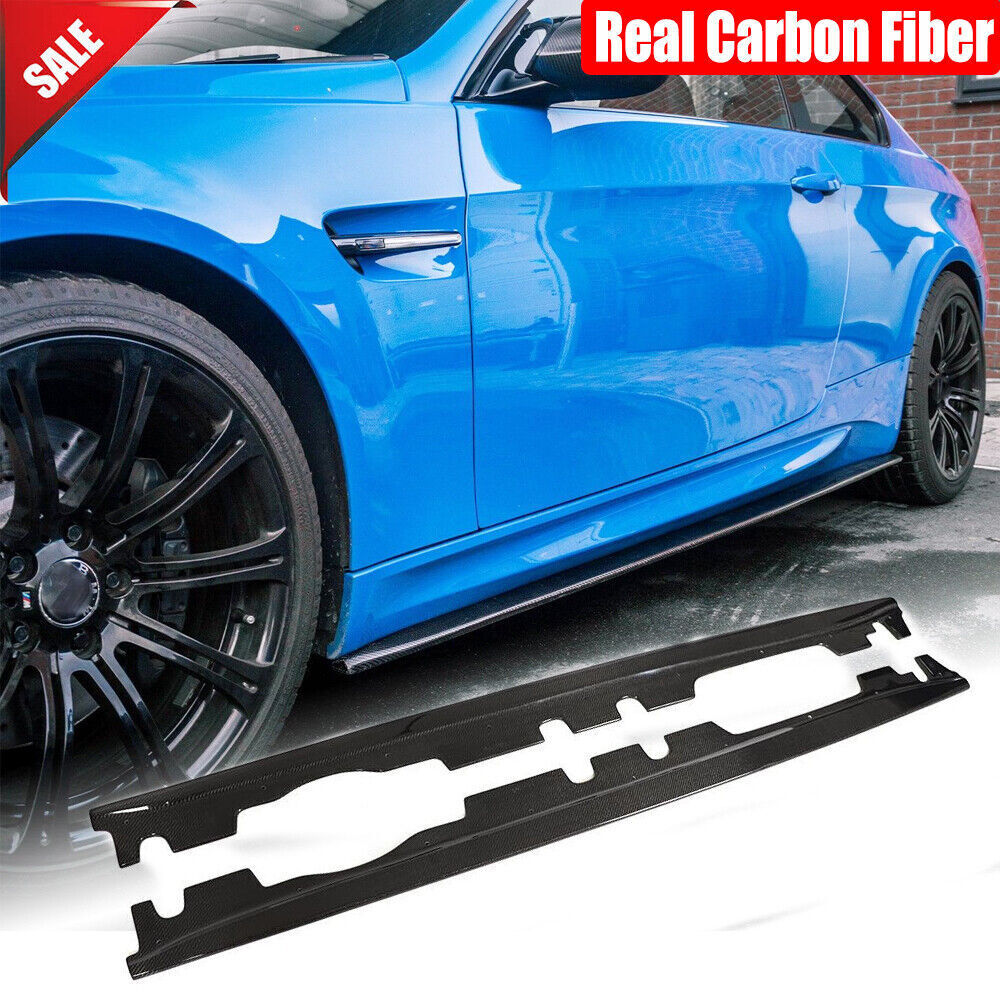 For BMW 3 Series E92 E93 M3 08-13 Real Carbon Side Skirts Extension Lip Spoiler