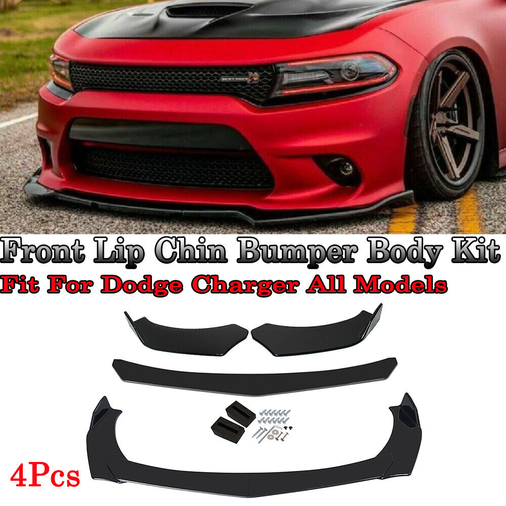 For Dodge Charger RT SRT SXT Front Bumper Lip Body Kit Spoiler Splitter Gloss US