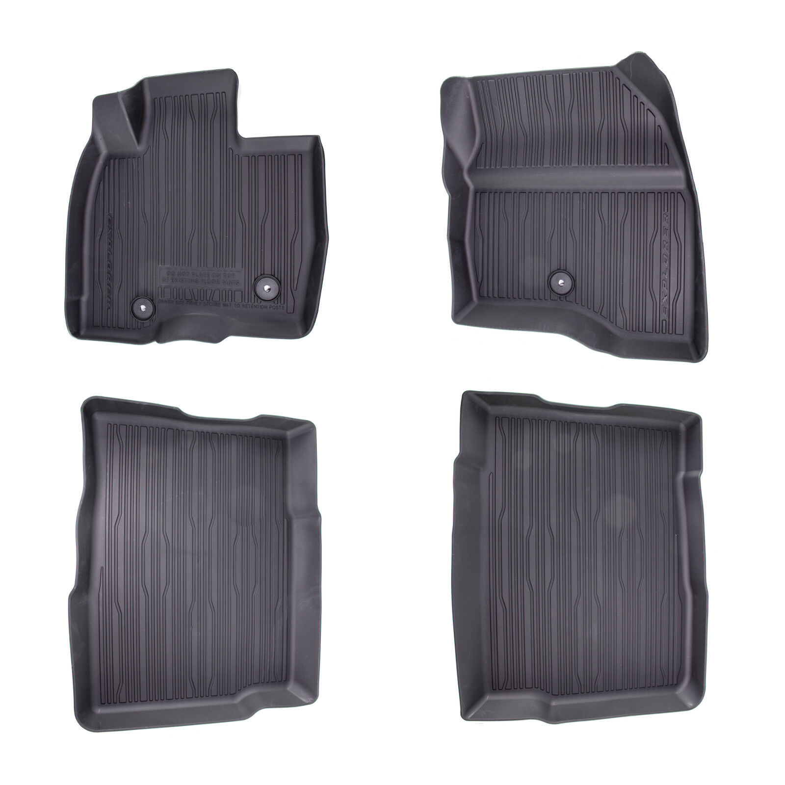 OEM NEW 15-19 Ford Explorer Floor Mats Tray Style Rubber All Weather 4 piece 