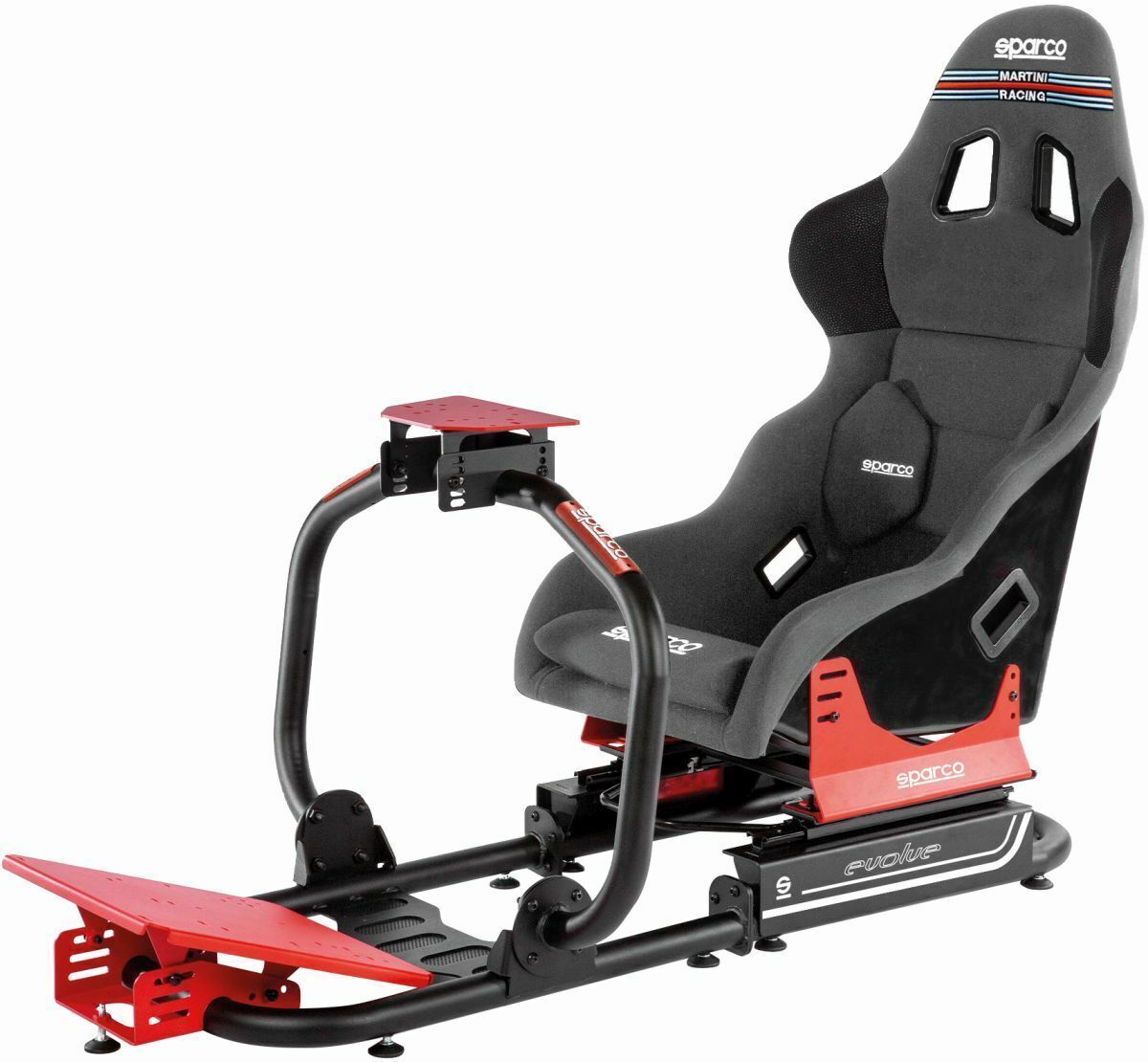 Sparco EVOLVE 3.0 Pro with Pro 2000 QRT Martini Racing Fibreglass Seat Grey