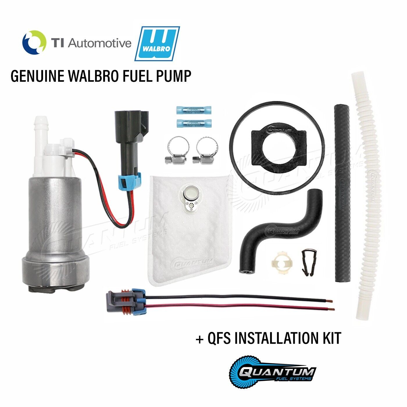 GENUINE WALBRO/TI F90000267 450LPH E85 Compatible Fuel Pump +Kit Ford Mustang