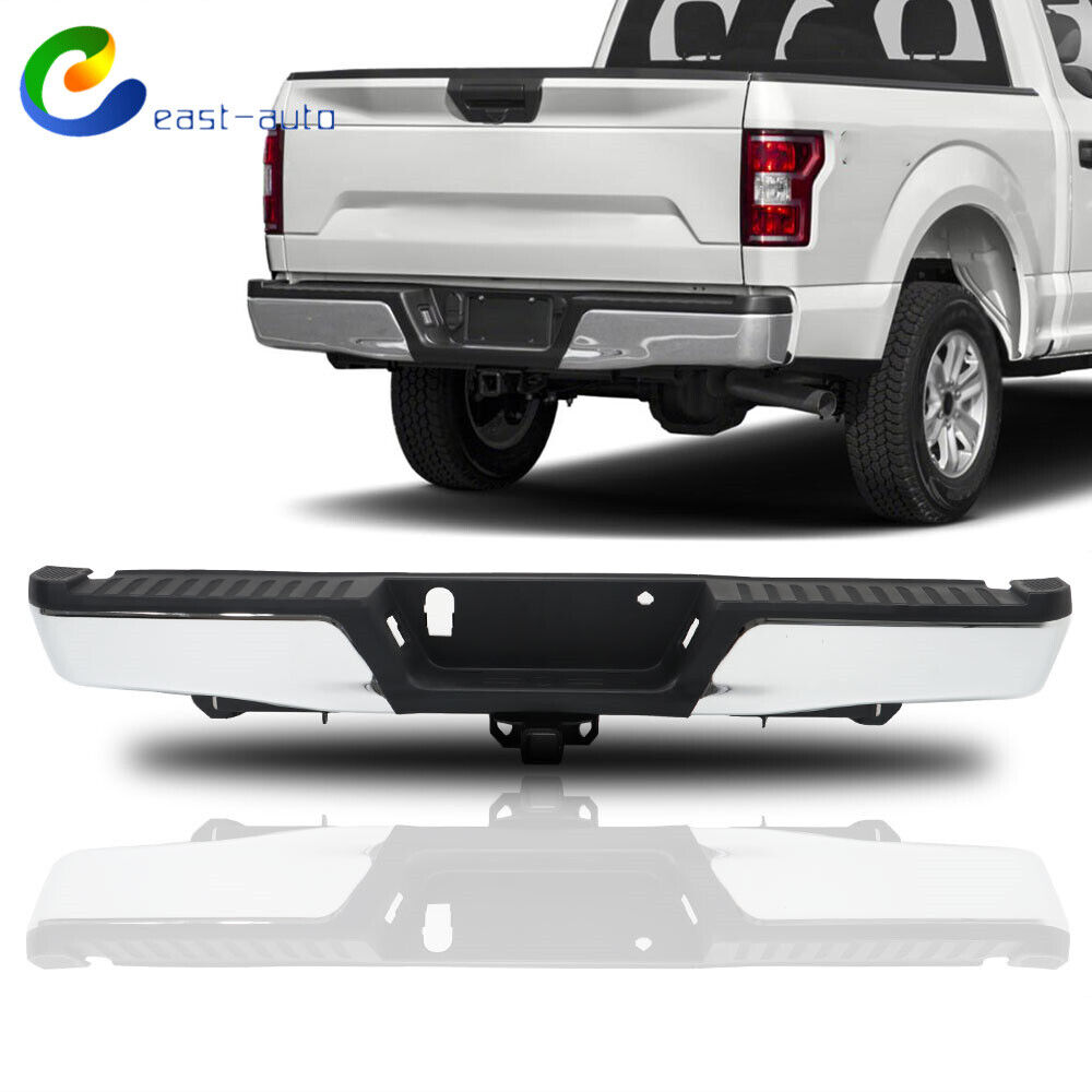 Fit For 2015-2020 Ford F-150 Chrome Steel Rear Step Bumper Assembly w/ Max Tow