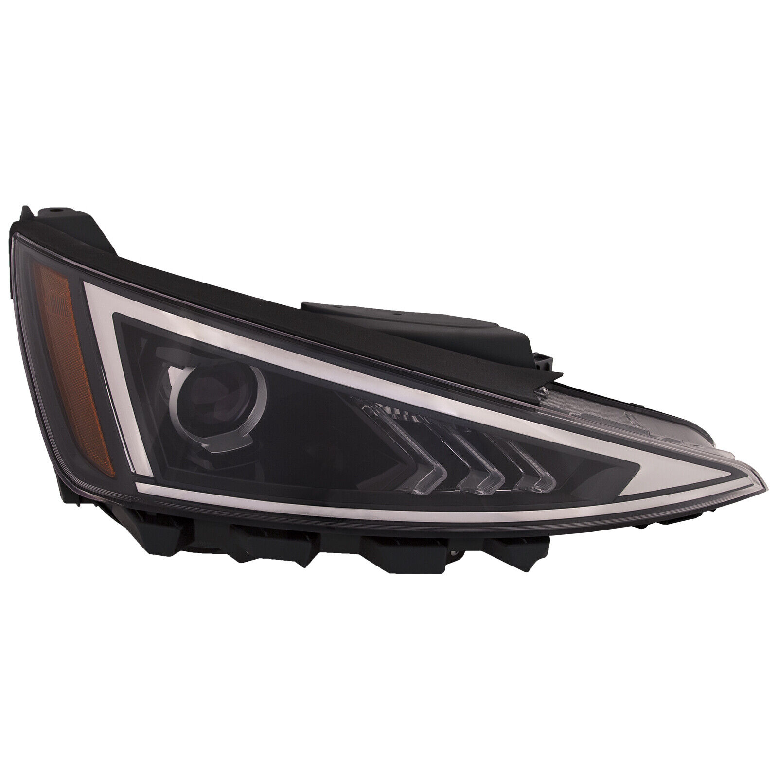 Headlight Fits Hyundai Elantra 19-20 Right Passenger Halogen Lamp Black Housing