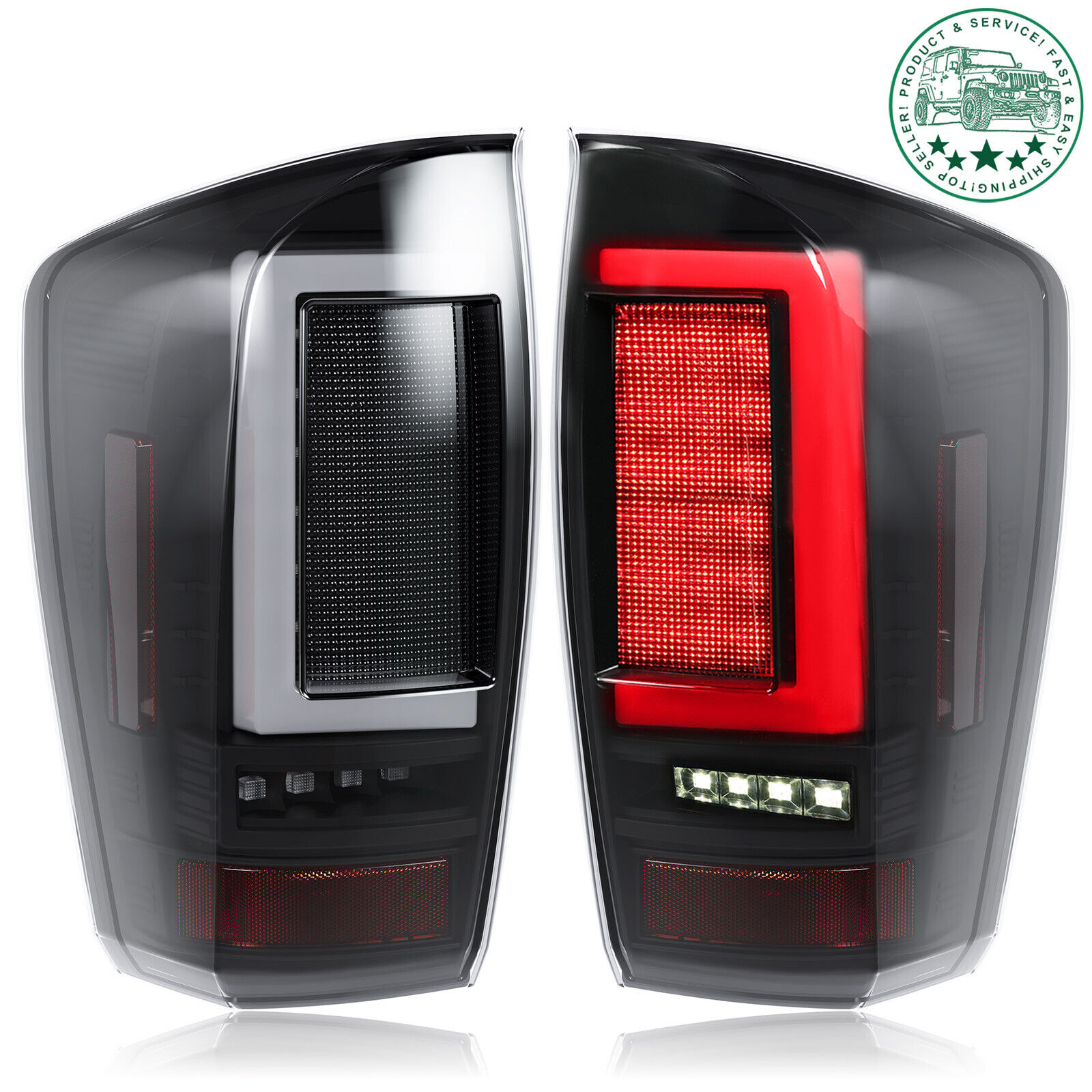 Left&Right LED Rear Sequential Tail Lights Brake Lamp For Toyota Tacoma 2016-22