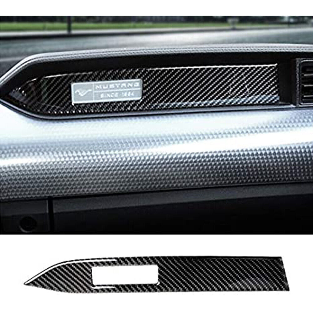 Carbon Fiber Interior Dashboard Panel Cover Trim Fit For Ford Mustang 2015-2019