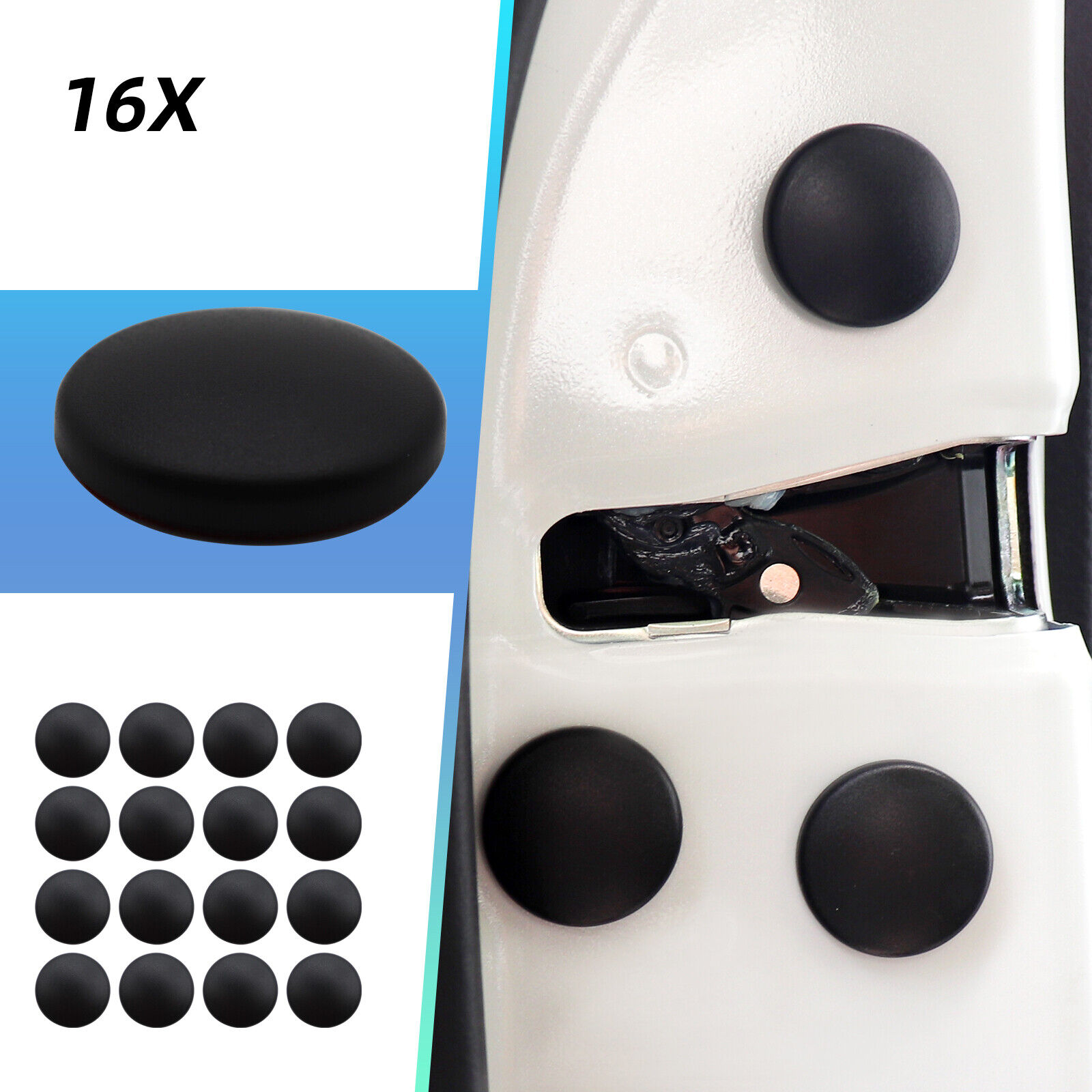 16x Universal Car Door Lock Screw Cover Protector Trim Cap Interior Accessories