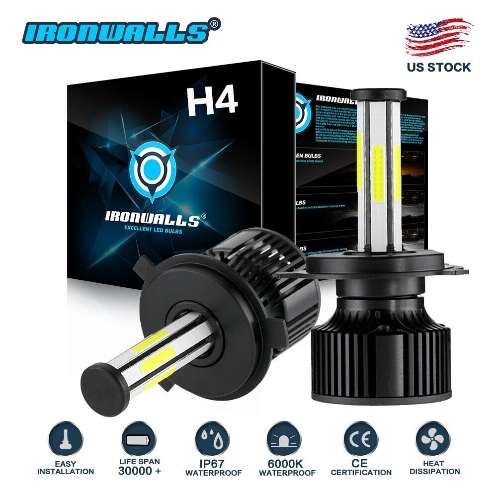 H4 HB2 9003 2800W 420000LM 6-Sides LED Headlight Kit Hi/Lo Power Bulb 6000K Car