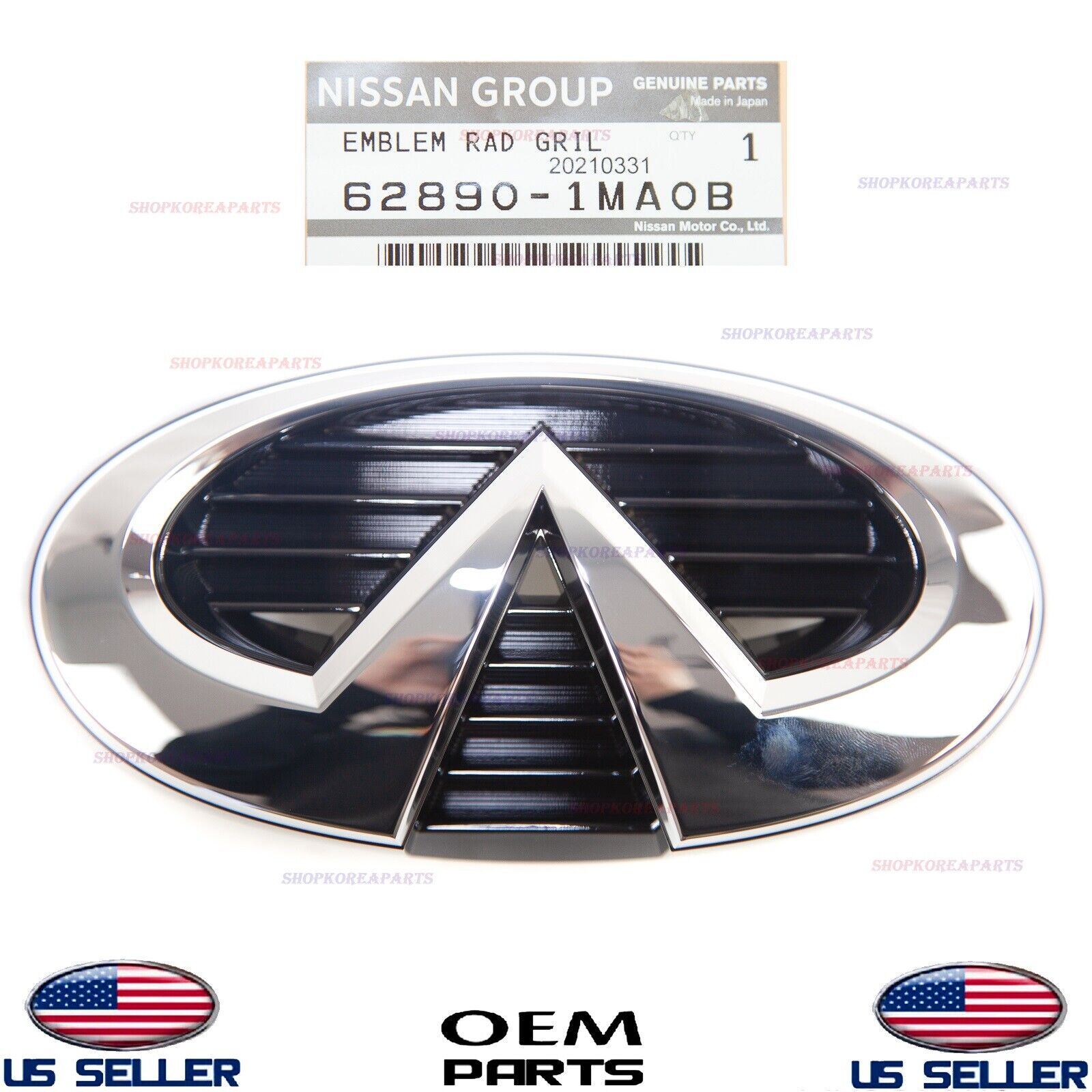 Genuine Front Grille Emblem Logo ⭐OEM⭐ INFINITI M56 M37 M35h Q70 62890-1MA0B