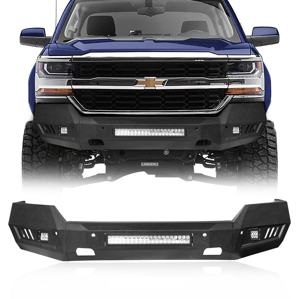 Texture Front or Rear Bumper w/LED Lights Fit Chevy Silverado 1500 2016 2017 18
