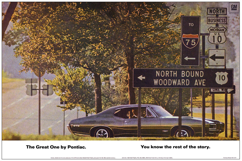 13x19 1968 Pontiac GTO Woodward Detroit Poster Ad Art Print Ram Air The Judge 