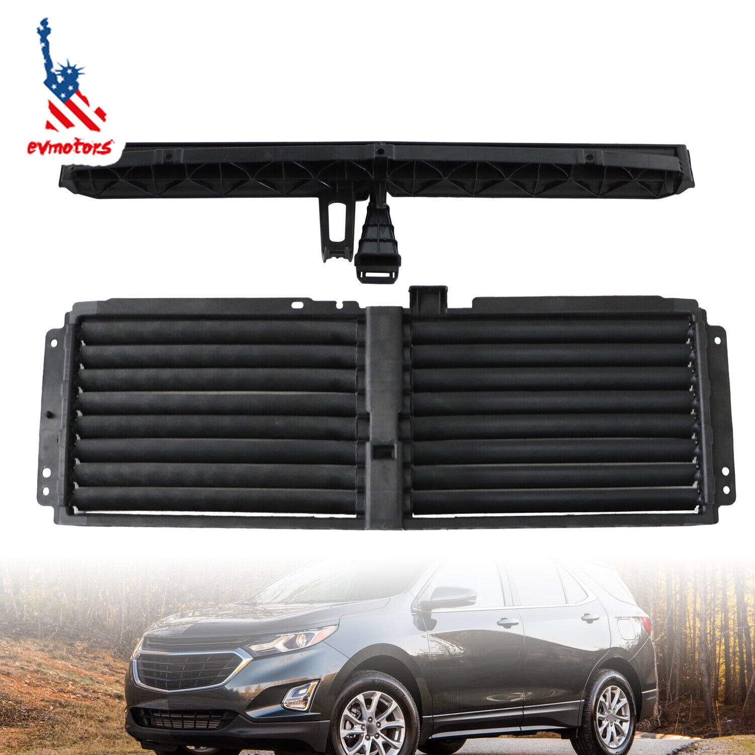 2Pack Upper + Lower Grille Shutter For 2018-2020 Chevy Equinox Terrain Secondary