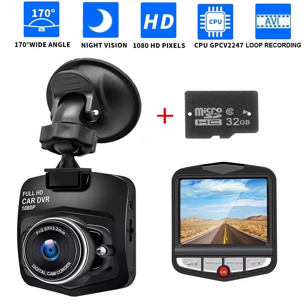 2.4\'\' Full HD 1080P Dash Cam Car DVR Front or Rear Camera Night Vision G-sensor