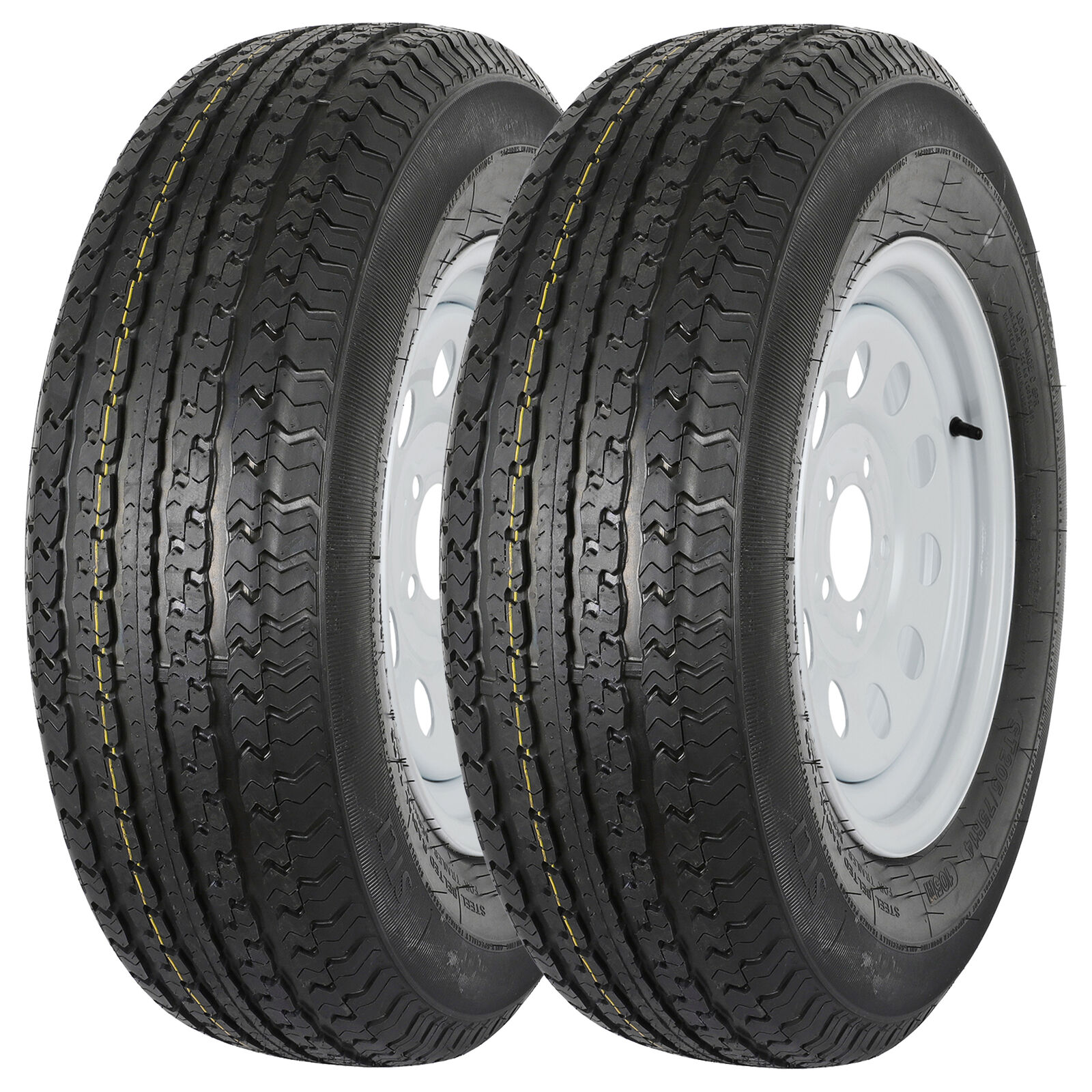 ST205/75R14 Radial Trailer Tire with Rim, 8-Ply Load Range D, Set of 2