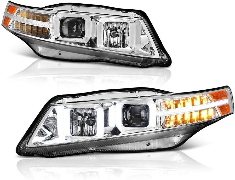 For 04-08 Acura TL [HID Xenon Model] LED Neon Tube Projector Headlight Chrome