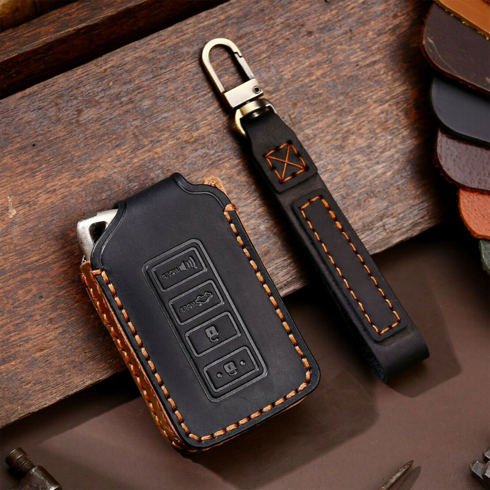 Leather Remote Key Fob Case Cover Holder Fits Lexus IS ES RC NX GS RX 4 Buttons