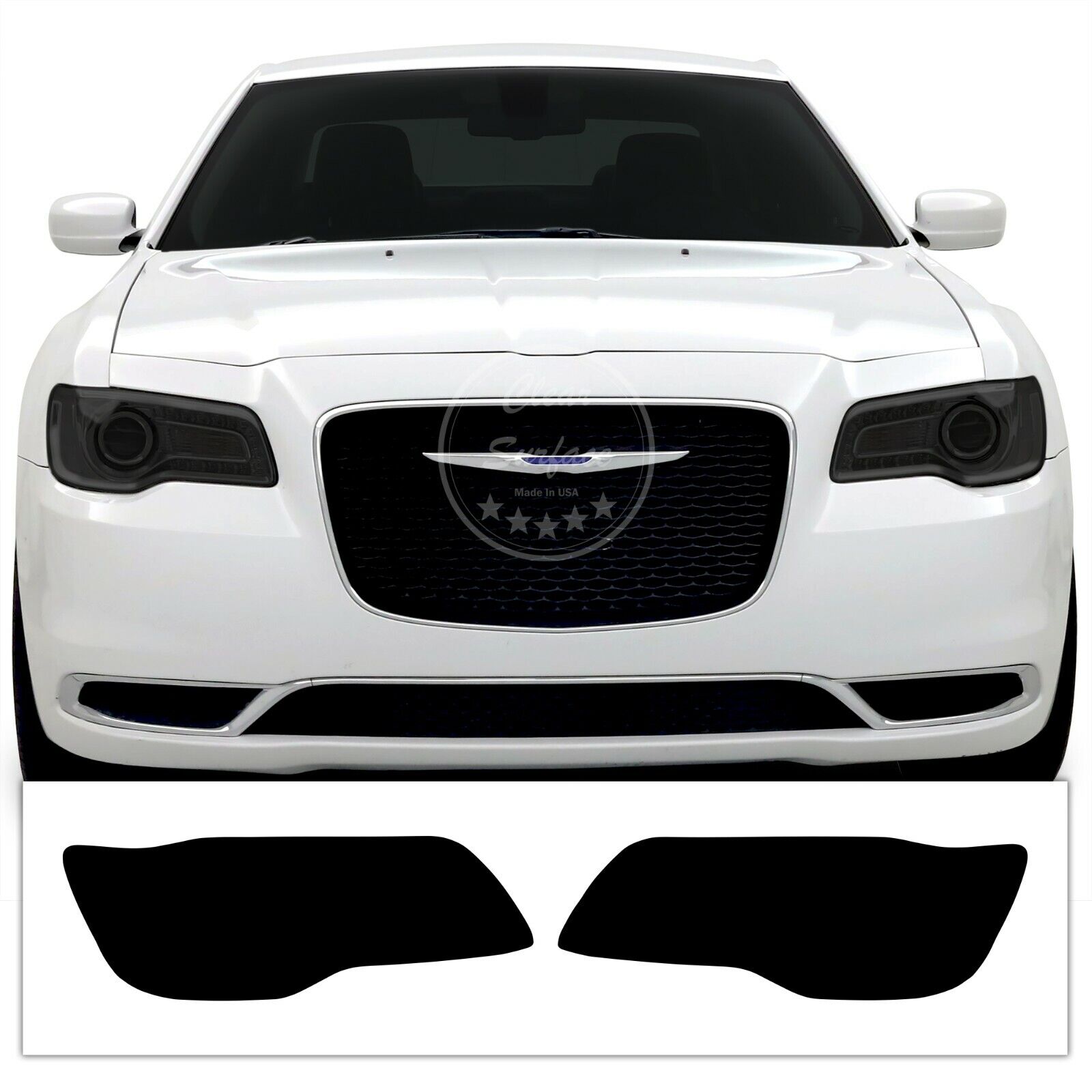 Fits 2015-2023 Chrysler 300 Headlight Head Light Overlay Tint Cover Sticker