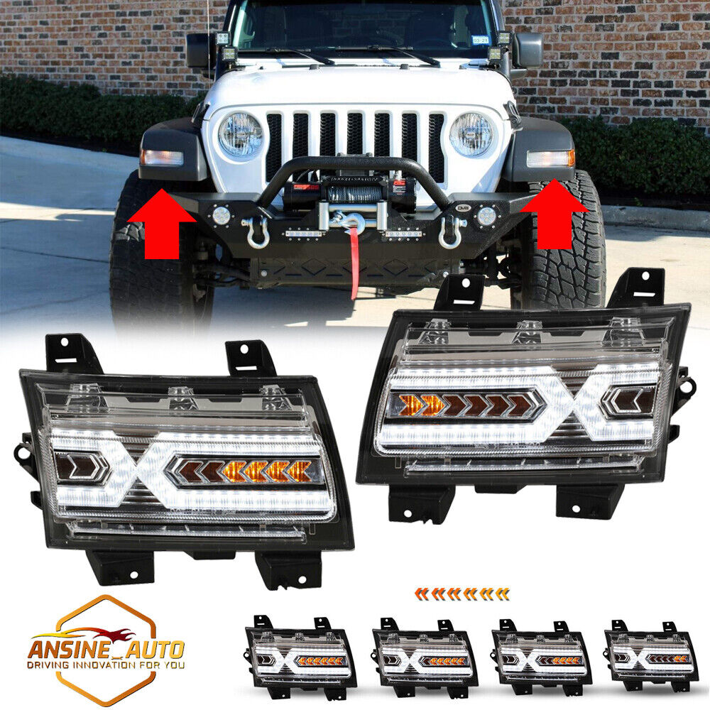 for 18-21 Jeep Wrangler JL Gladiator JT LED Parking Sequential Turn Signal Light