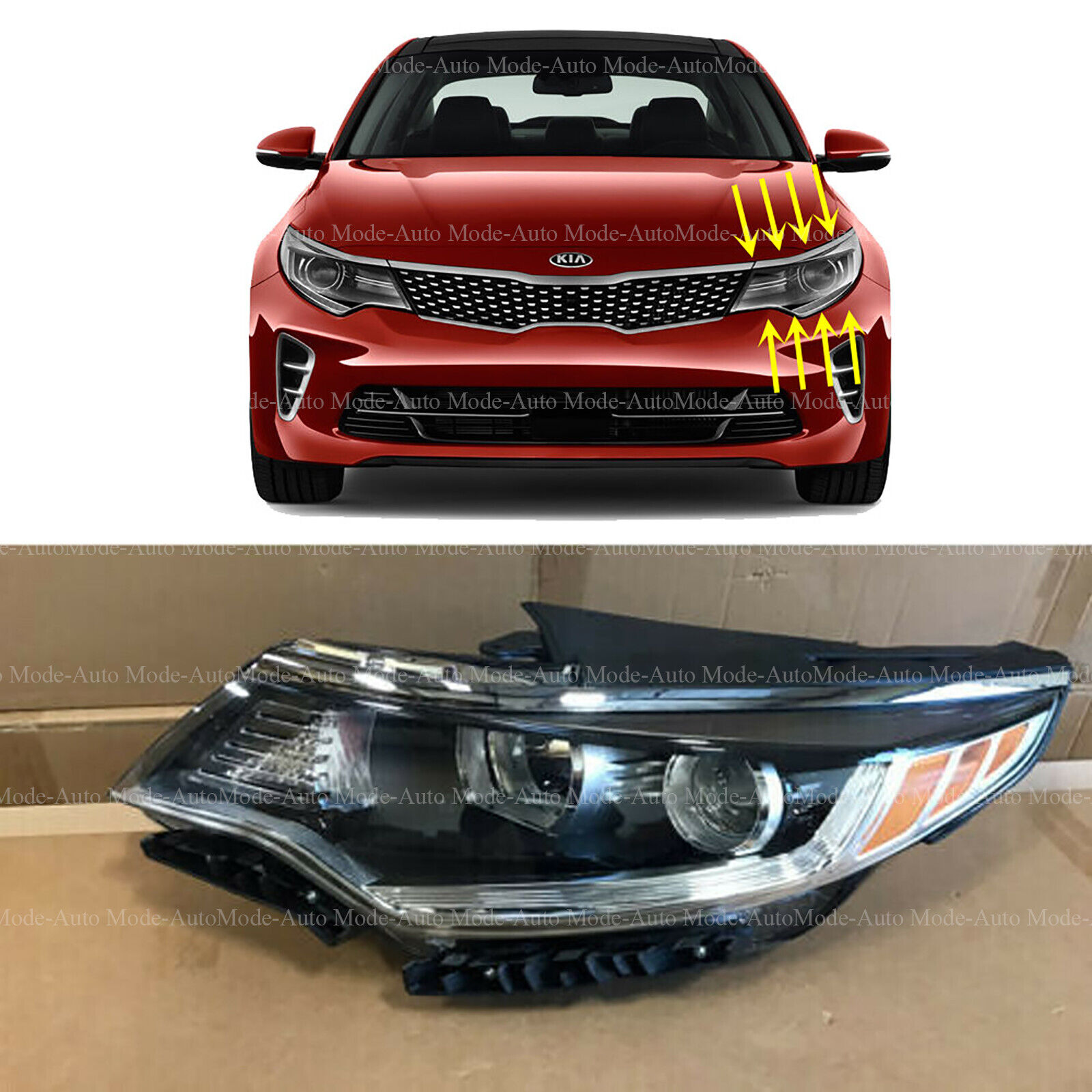 Headlight Replacement for 2016 2017 2018 Kia Optima Halogen w/o LED Left Driver