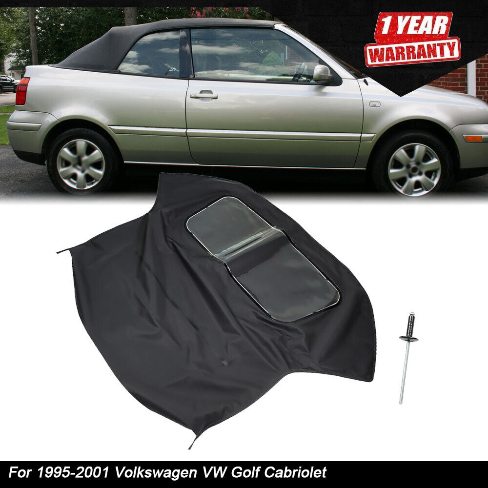 FOR 1995-2001 Volkswagen VW Golf Cabriolet Convertible Soft Top Black Cabrio