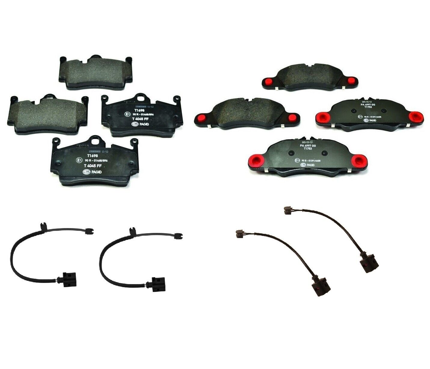 Pagid Front Rear Disc Brake Pad Set & Sensors Kit For Porsche 718 Boxster Cayman