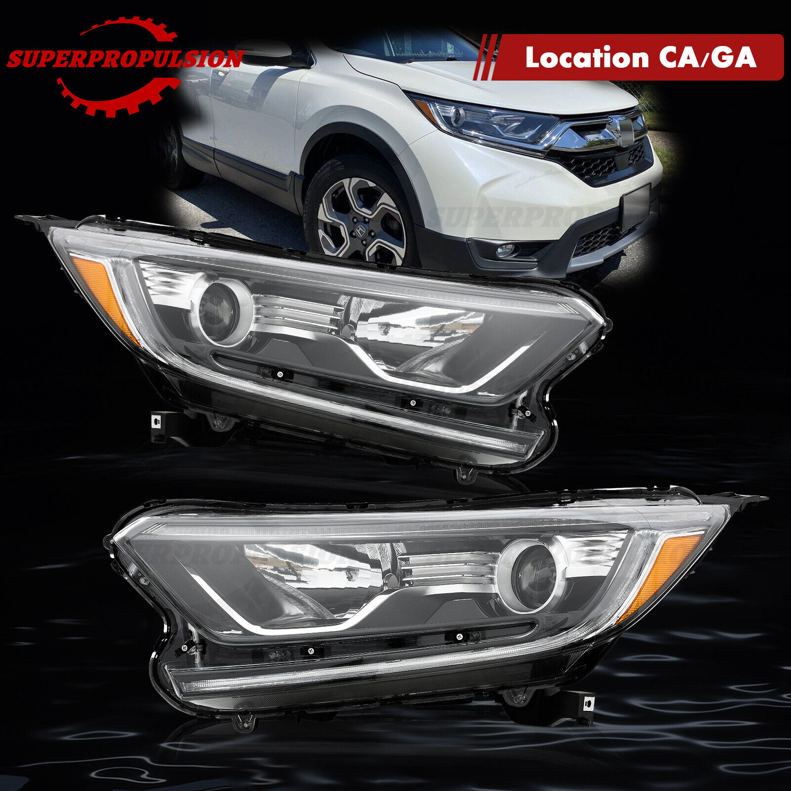 Pair For 2017-2022 Honda CRV W/LED DRL Headlight Headlamp Replacement RIGHT&LEFT