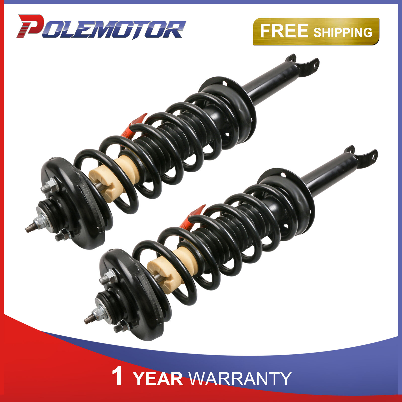 2x Rear Shocks Complete Strut Assembly For Honda Accord 2008-2012 Right & Left