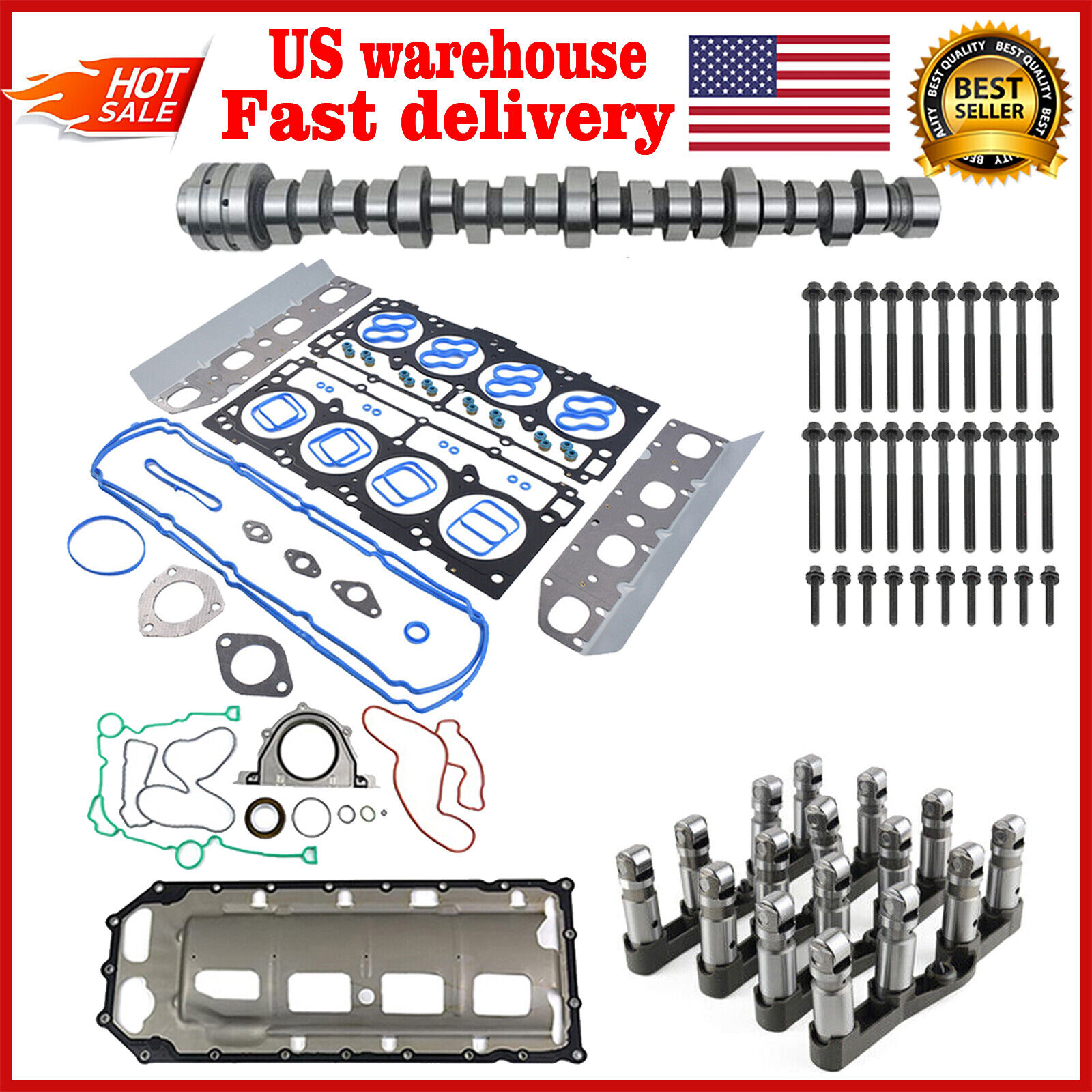 FIT 09-19 Ram 1500 5.7L Hemi V8 Replacement MDS Lifters & Gaskets & Camshaft Kit