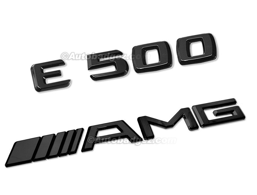 1-NEW 3D Adhesive E500 /// AMG Gloss Black Badge Emblem fits Mercedes Benz E 500