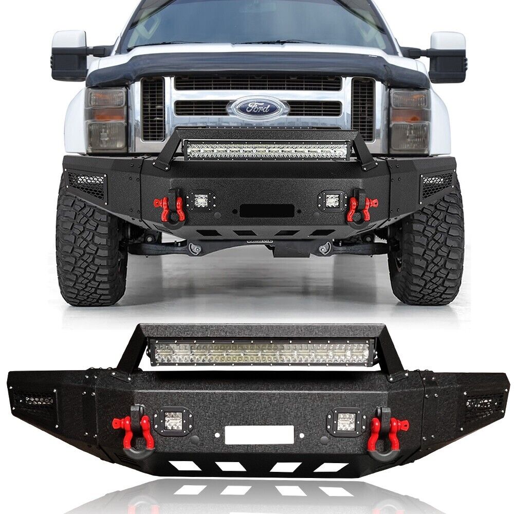 For 2008-2010 Ford F250/350/450 Super Duty Front Bumper Steel w/Winch Plate