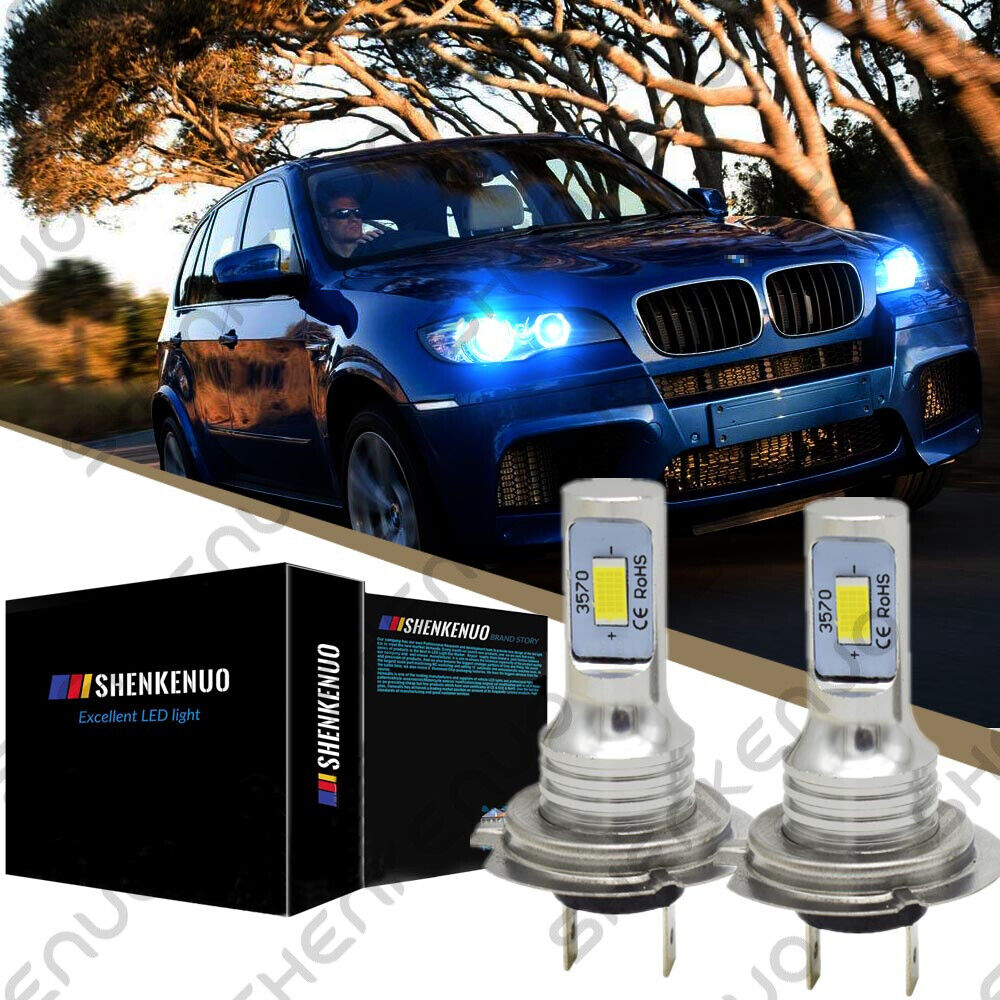 FOR BMW X5 2000-2013 Z4 2003-2008 - 2PC H7 LED Headlight Bulbs Kit High Low Beam